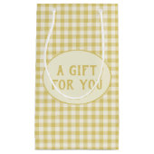 Aangepast  Geel Checkerboard Patroon Klein Cadeauzakje (Voorkant)