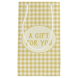 Aangepast  Geel Checkerboard Patroon Klein Cadeauzakje