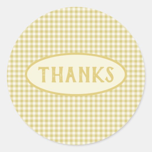 Aangepast  Geel Checkerboard Patroon Ronde Sticker (Voorkant)