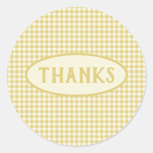 Aangepast Geel Checkerboard Patroon Ronde Sticker