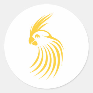 Aangepast geel cokatiel Logo Ronde Sticker