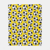 Aangepast geel en zwart Voetbal patroon Fleece Deken (Voorkant)