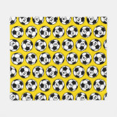 Aangepast geel en zwart Voetbal patroon Fleece Deken (Voorkant (Horizontaal))