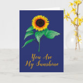 Aangepast geel geverfde Waterverf Zonnebloem Plant Kaart (Gele Bloem)