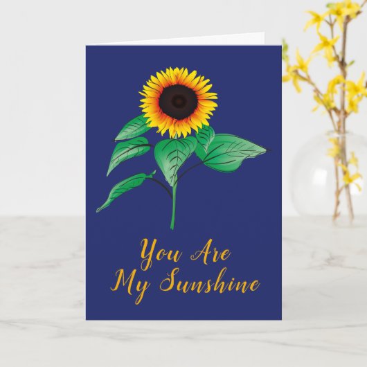 Aangepast geel geverfde Waterverf Zonnebloem Plant Kaart (Gele Bloem)