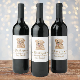 Aangepast Geel Lab hond I Do Too Trouwetiket Wijn Etiket