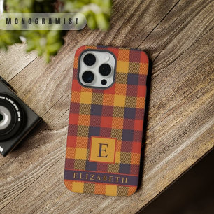 Aangepast Geel Oranje Paars Geruit Patroon iPhone 15 Pro Max Case