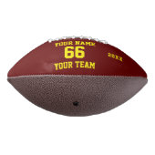 Aangepast geel rood Football met Naam, Aantal, Tea (Gedraaid 270)