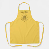 Aangepast Geel Schort met Bee Illustration & Brand (Voorkant)