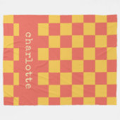 Aangepast geel Sinaasappel voor nagenoeg onestheti Fleece Deken (Voorkant (Horizontaal))