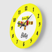 Aangepast geel uit de keuken van met cijfers grote klok (Hoek)