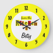 Aangepast geel uit de keuken van met cijfers grote klok (Voorkant)