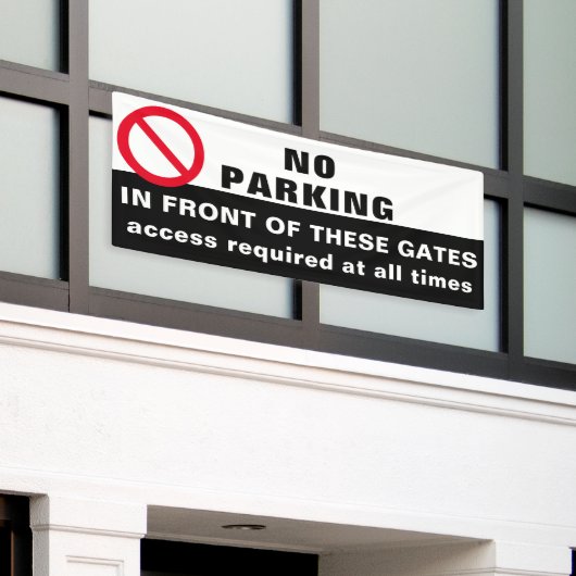 Aangepast Geen parkeren voor gate Sign Banner Red (Buitenkant Gebouw)