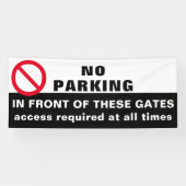 Aangepast Geen parkeren voor gate Sign Banner Red (Horizontaal)