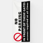 Aangepast Geen parkeren voor gate Sign Banner Red (Verticaal)