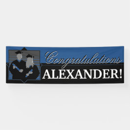Aangepast gefeliciteerd afstuderen blauwe banner