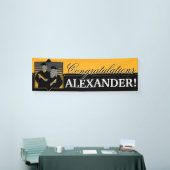Aangepast gefeliciteerd afstuderen gouden banner (Beurs)