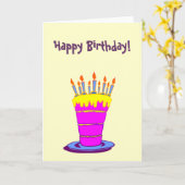 Aangepast gefeliciteerd geduurde bruine roze Cake Kaart (Gele Bloem)