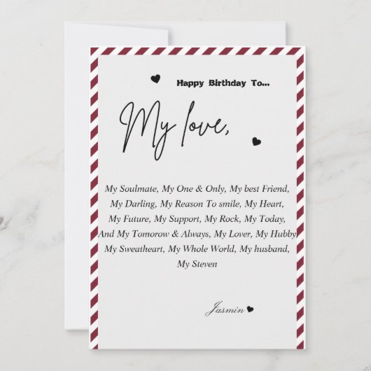 Aangepast gefeliciteerd met uw echtgenoot kaart (Voorkant)