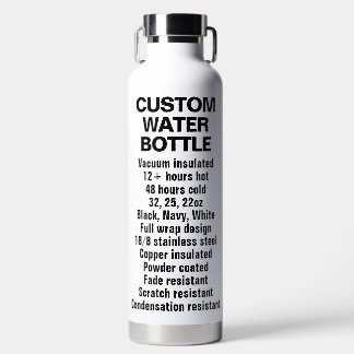 Aangepast geïsoleerd staal & koper flesje 32 oz WH Waterfles