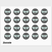 Aangepast gekleurde Dragonfly-Stickers met donkerg Ronde Sticker (Vel)