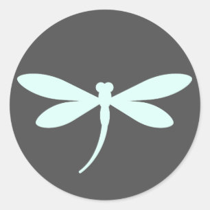 Aangepast gekleurde Dragonfly-Stickers met donkerg Ronde Sticker