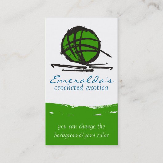 Aangepast gekleurde haakhaakkogel van garen visitekaartje (Voorkant)