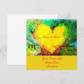 Aangepast gele hartuitnodiging kaart (Voorkant / Achterkant)