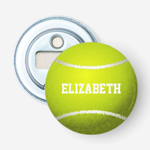 Aangepast gele tennisbal button flesopener