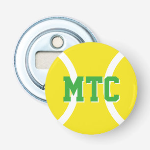 Aangepast gele tennisballflesopening magneet button flesopener