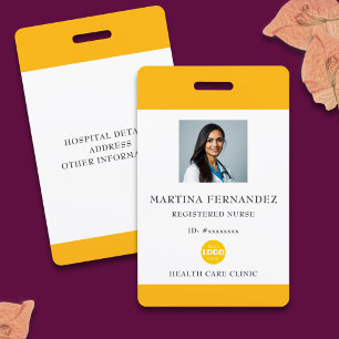 Aangepast gele verpleegster foto ID Badge