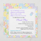 Aangepast geluid als Button Twins Baby shower Uitn Kaart (Voorkant / Achterkant)