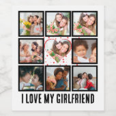 Aangepast geluid Ik hou van mijn vriendin 9 Fotoco Wijn Etiket (Enkel label)