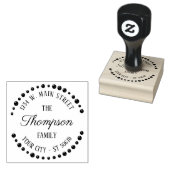 Aangepast geluid Trendy Modern Art Deco Circle Mot Rubberstempel (Gestempeld)
