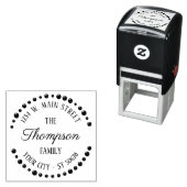 Aangepast geluid Trendy Modern Art Deco Circle Mot Zelfinktende Stempel (In situ)