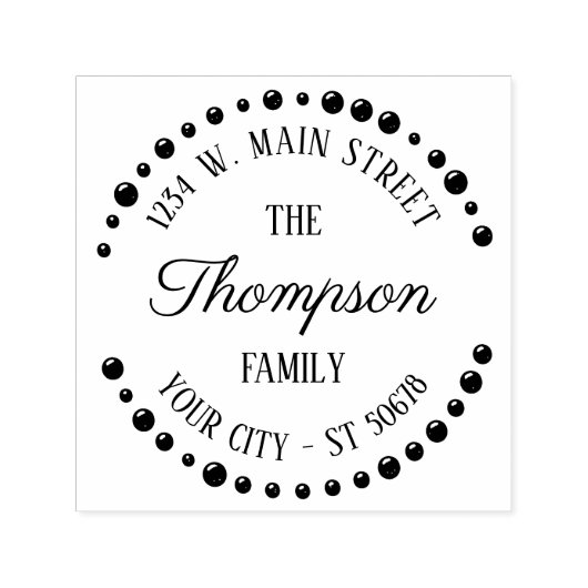 Aangepast geluid Trendy Modern Art Deco Circle Mot Zelfinktende Stempel (Design)