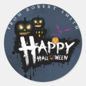 Aangepast Gelukkig Halloween Ronde Sticker (Voorkant)