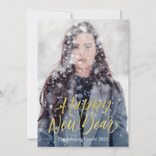 Aangepast Gelukkig Nieuwjaar Feestdagenkaart (Voorkant)
