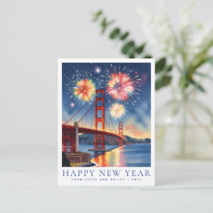 Aangepast Gelukkig Nieuwjaar San Francisco Vuurwer Briefkaart