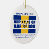 Aangepast gelukkig Nieuwjaar van Barbados Keramisch Ornament (Rechts)
