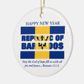 Aangepast gelukkig Nieuwjaar van Barbados Keramisch Ornament (Links)