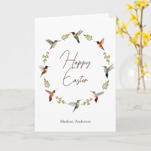 Aangepast, gelukkig Pasen Kaart (Gele Bloem)