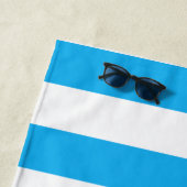 Aangepast gemaakt gezinsmonogram Cerulean Blue Str Strandlaken (In situ)