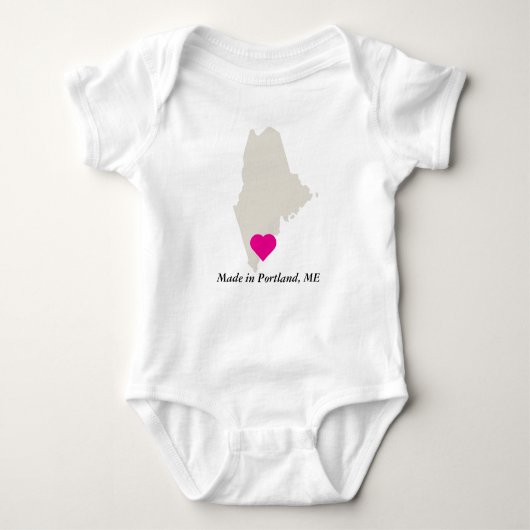 Aangepast gemaakt in Maine State Love Baby T-shirt (Voorkant)