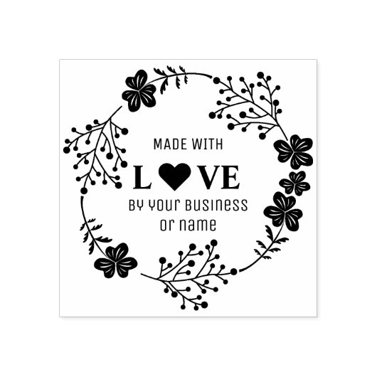 Aangepast gemaakt met liefdesCitaat Bloemen Garlan Rubberstempel (Afrduk)