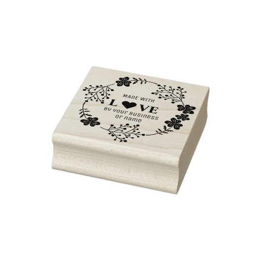 Aangepast gemaakt met liefdesCitaat Bloemen Garlan Rubberstempel (Stempel)