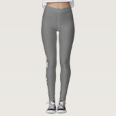 Aangepast gemaakt Stijlvol Chic Grey White Leggings (Voorkant)