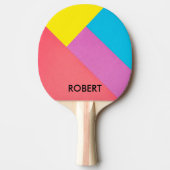 Aangepast gemerkt Abstract geometrisch kleurenpatr Tafeltennisbatje (Voorkant)