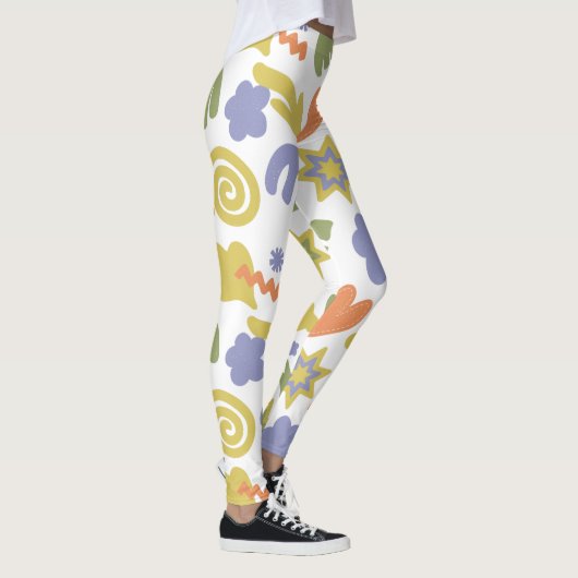 Aangepast gemerkt Baby shower in geel groen blauw Leggings (Rechts)