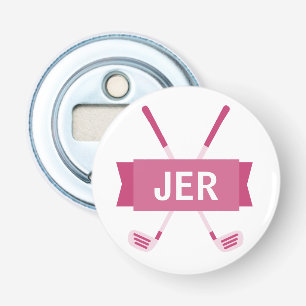 Aangepast gemerkt gekruist golfclub roze dames gol button flesopener